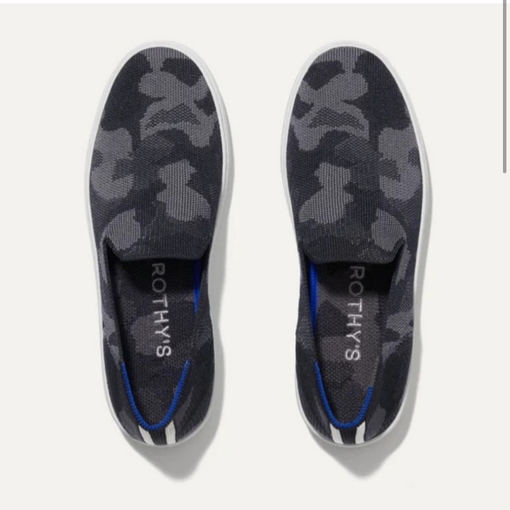 Rothy's The Original Slip On Sneaker Grey Camo Textile